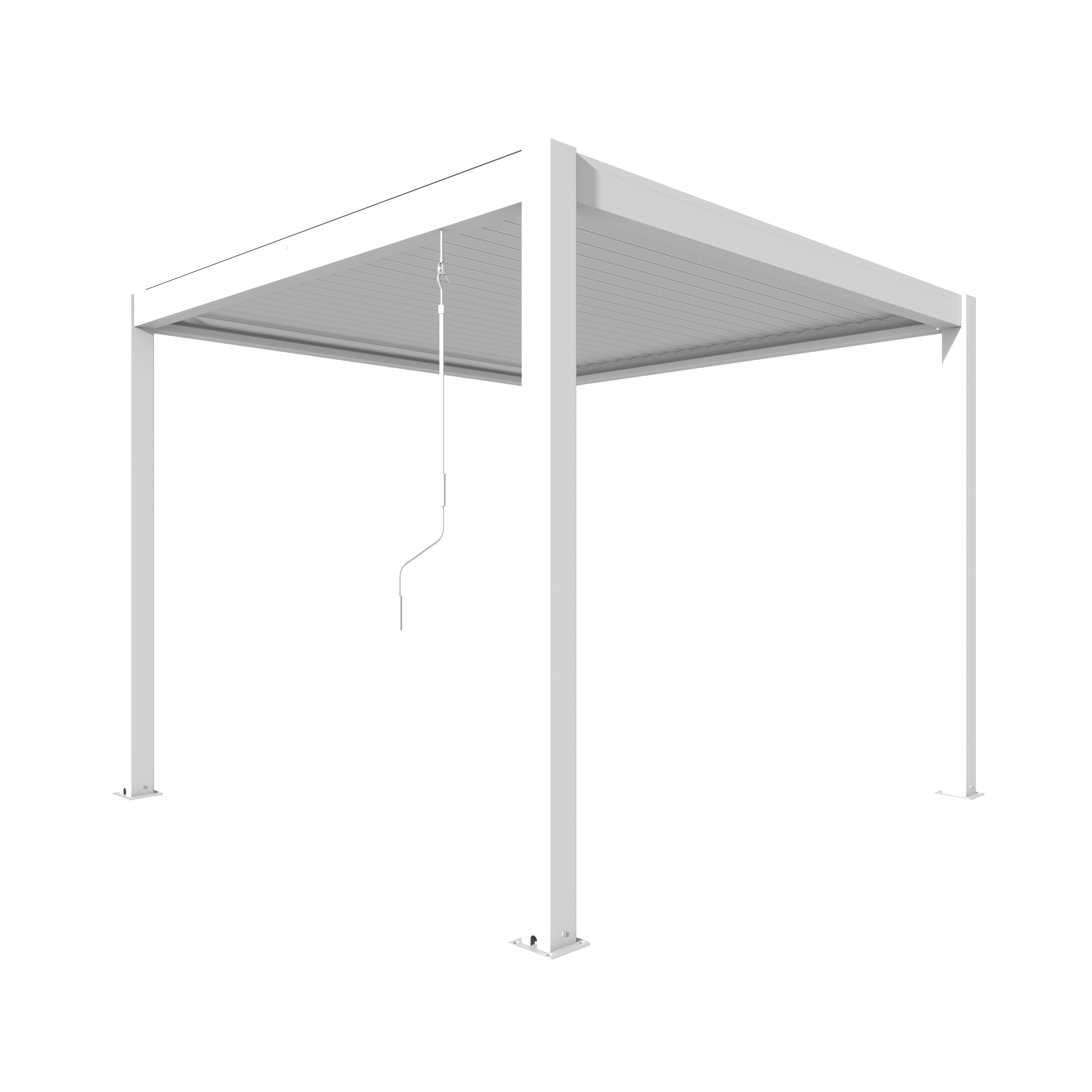 Bioclimatic Pergola 3x3m, white with manual roof